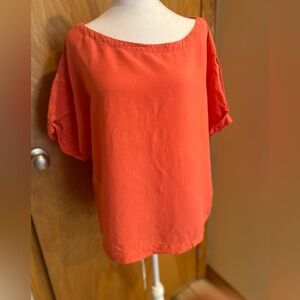A New Day Orange Short Sleeve Boxy Blouse